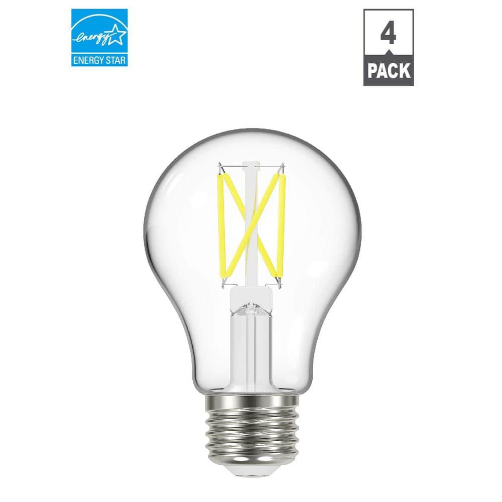 EcoSmart 60-Watt Equivalent Clear Glass Dimmable LED Bulbs Soft White 4-Pack
