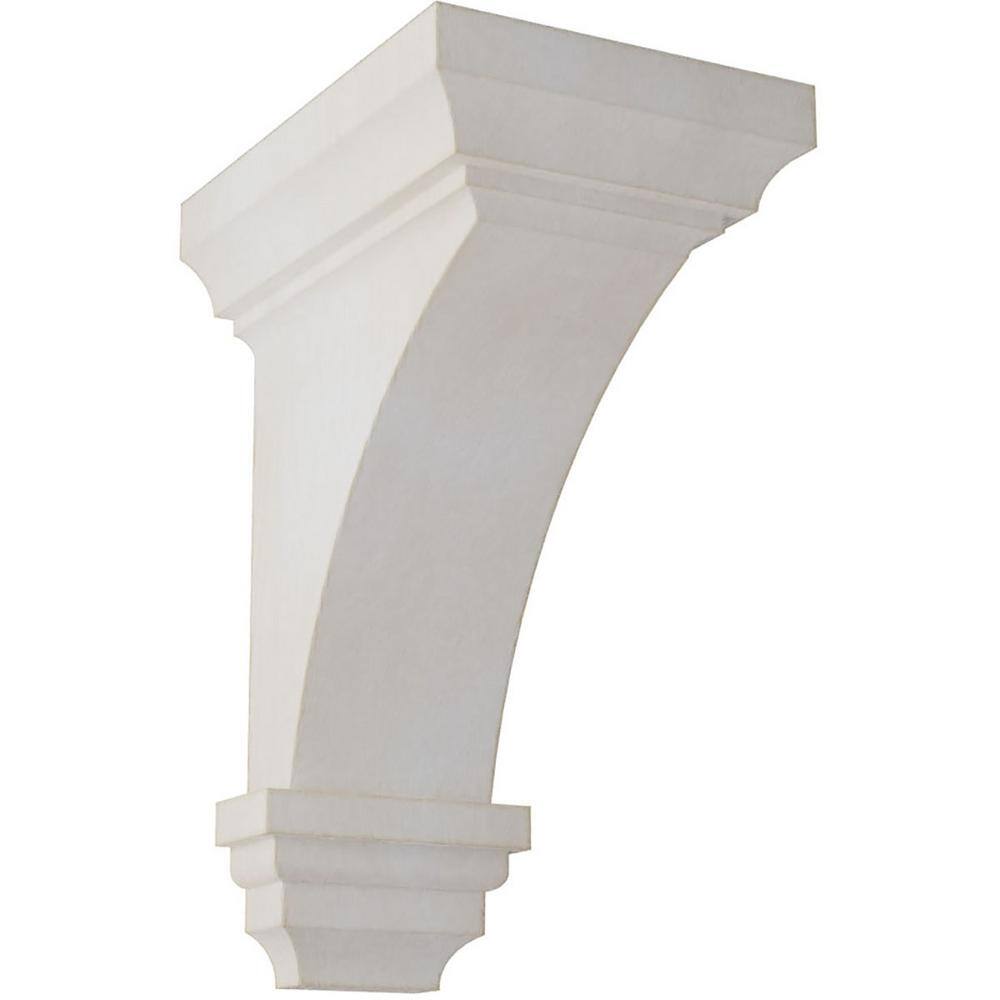 Chalk Dust White Rubberwood Vintage Decor Corbel, 8" Height