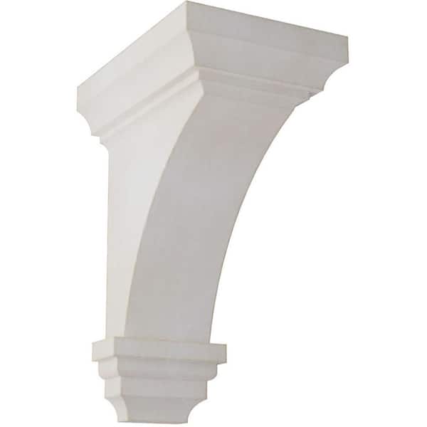 4 in. x 8 in. x 4-3/4 in. Chalk Dust White Small Jefferson Wood Vintage Decor Corbel