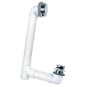 900 Series 16 in. Sch. 40 PVC Bath Waste with Foot Actuated Bathtub Stopper in Chrome Plated
