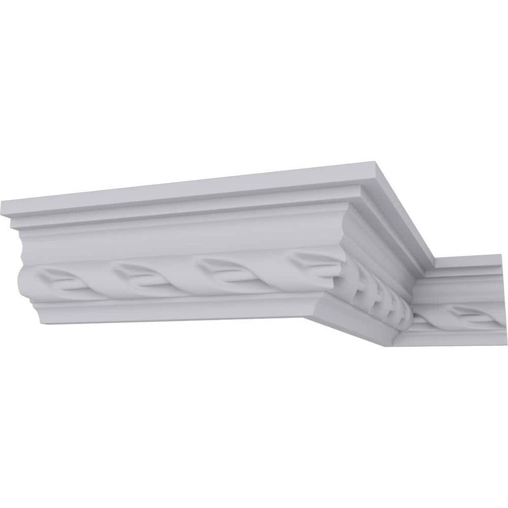 Primed White Polyurethane Geometric Crown Moulding Sample