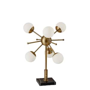 Doppler 23 in. Integrated LED Antique Brass Table Lamp