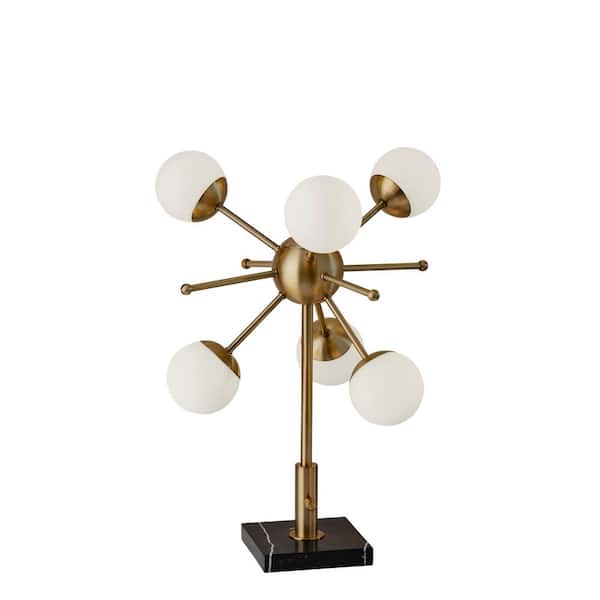 Adesso Doppler 23 in. Integrated LED Antique Brass Table Lamp