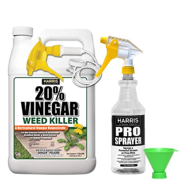 Harris 128 Oz 20 Vinegar Weed Killer And 32 Oz Professional Spray Bottle Vweed128 Prof The Home Depot