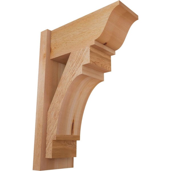 Ekena Millwork 8 in. x 26 in. x 18 in. Western Red Cedar Merced Traditional Rough Sawn Outlooker