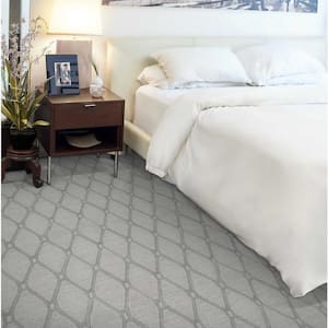 Sublime Defense - Reflection - Gray 13.2 ft. 35.39 oz. Polyester Pattern Installed Carpet