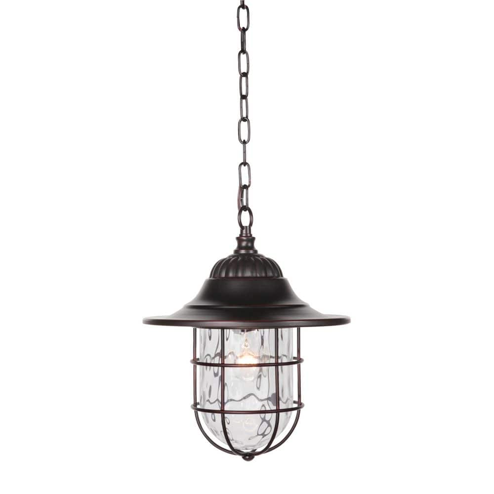 Fairmont 14.12 in. 1 Light Bronze Finish Dimmable Outdoor Ceiling Pendant Light with Clear Glass, No Bulbs Included price history on PriceWatchPro