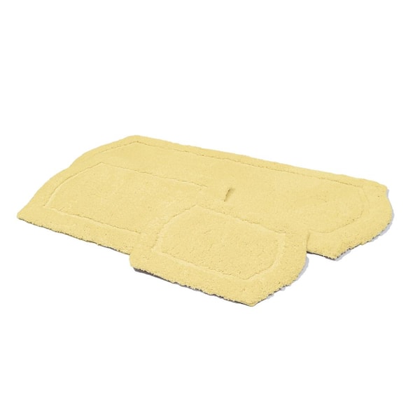Chesapeake Merchandising Inc Chesapeake Paradise Memory Foam Butter Yellow 3-Piece Bath Rug Set 22 in. x 60 in. & 21 in. x 34 in. and 17 in. x 24 in.