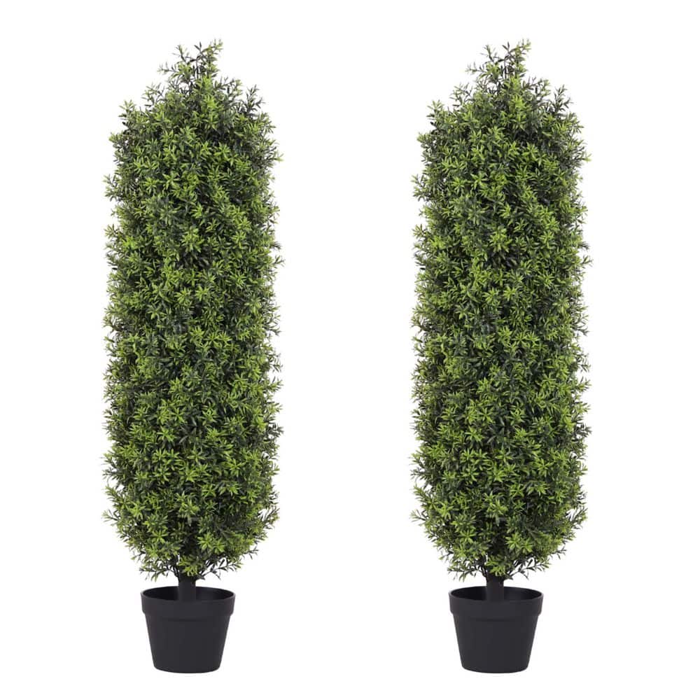 2-Piece Topiary Tree Artificial 48 in. Cone-shaped bamboo grass Outdoor Realistic Plants price history on PriceWatchPro