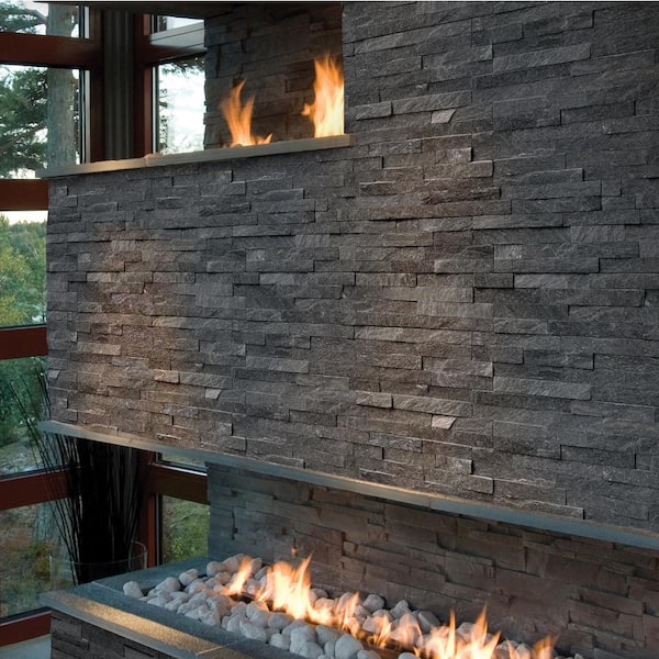 Coal Canyon Ledger Panel 6 in. x 24 in. Splitface Quartzite Wall Tile (6 sq. ft./case)