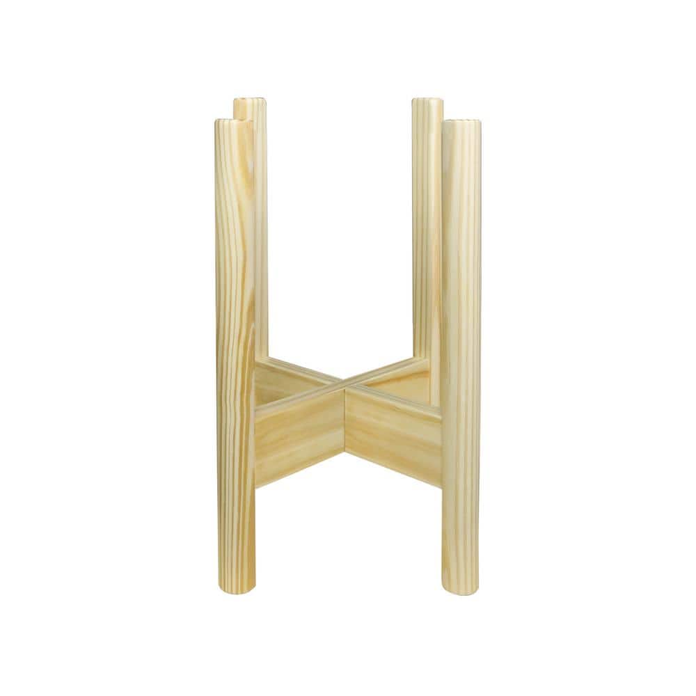 Natural Solid Wood Flippable Plant Display Stand, 10" W x 16" H