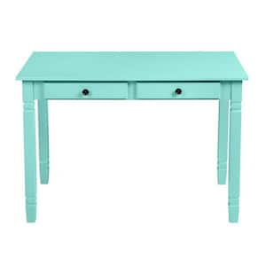 43.3 in. Rectangle Light Green Wood 2-Drawer Computer Desk Writing Table Console Table with Legs