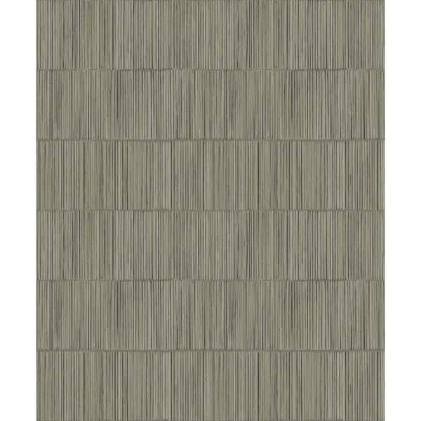 Unbranded Boutique Collection Grey Shimmery Geometric Bamboo Stripe Non-pasted Paper on Non-woven Wallpaper Sample