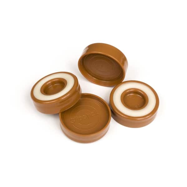 SlipStick 1-3/4 in. Caramel Brown Furniture Caster Cups/Floor Protector Coasters Round for Furniture Legs (Set of 4 Grippers)