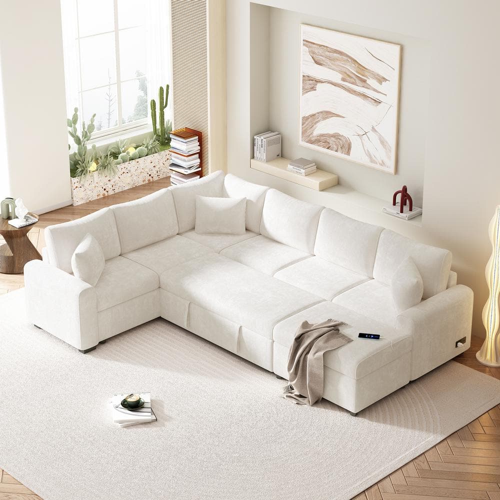 Reviews for Harper & Bright Designs 112.2 in. L Shaped Chenille