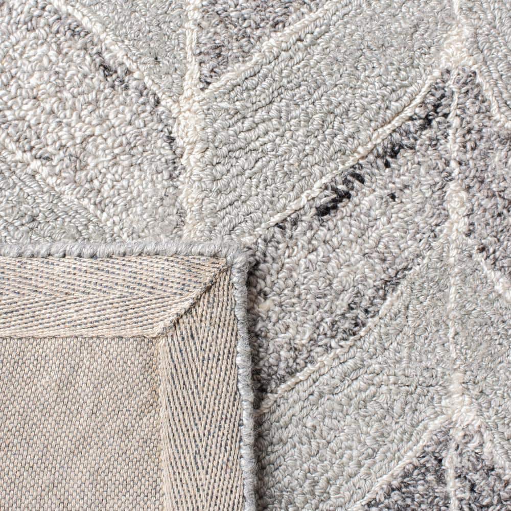 Handmade Abstract Gray Wool-Viscose Blend 8' x 10' Area Rug