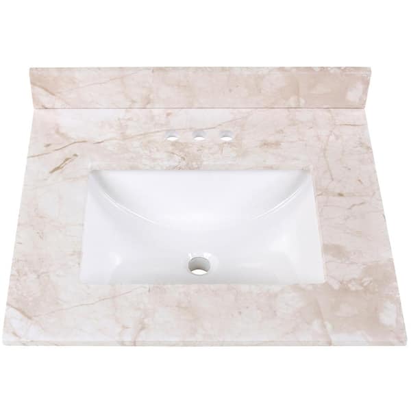 Home Decorators Collection 25 In Stone Effect Vanity Top Dune With White Sink Se25r Dn The Depot Home Decorators Collection 25 In Stone, 25 Inch Bathroom Vanity Top With Sink