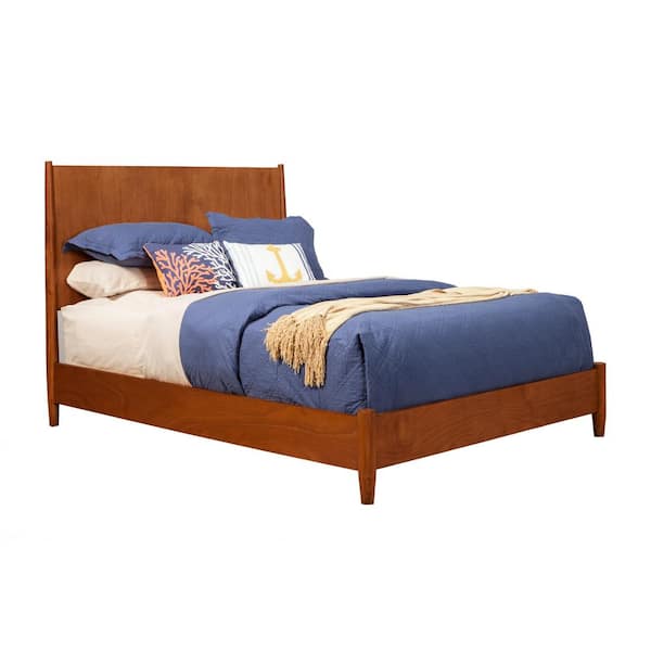 Alpine Furniture Flynn Brown Wood Frame Queen Panel Bed