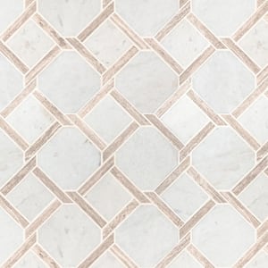 Marbella Lynx 12 in. x 12 in. Polished Marble Mosaic Tile (10 sq. ft./Case)