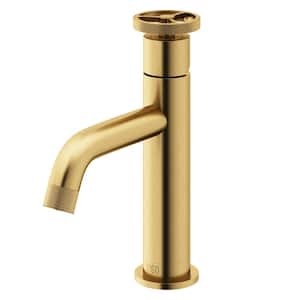 Cass Single Handle Single-Hole Bathroom Faucet in Matte Brushed Gold