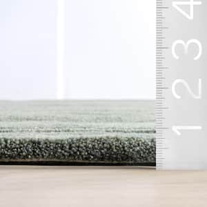 Emily Henderson Starke Checked Wool Hunter Green 6 ft. x 9 ft. Indoor/Outdoor Patio Rug