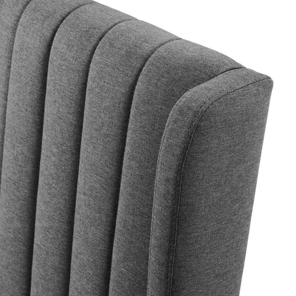 Gray Velvet Upholstered Parsons Side Chair Set with Wood Legs