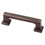 Southampton 3 in. (76 mm) Center-to-Center Bronze with Copper Highlights Square Drawer Pull