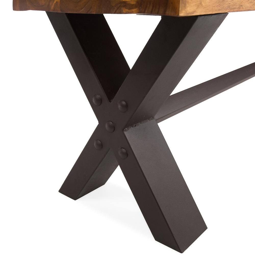 Sustainable Acacia Wood Outdoor Dining Bench in Teak Finish