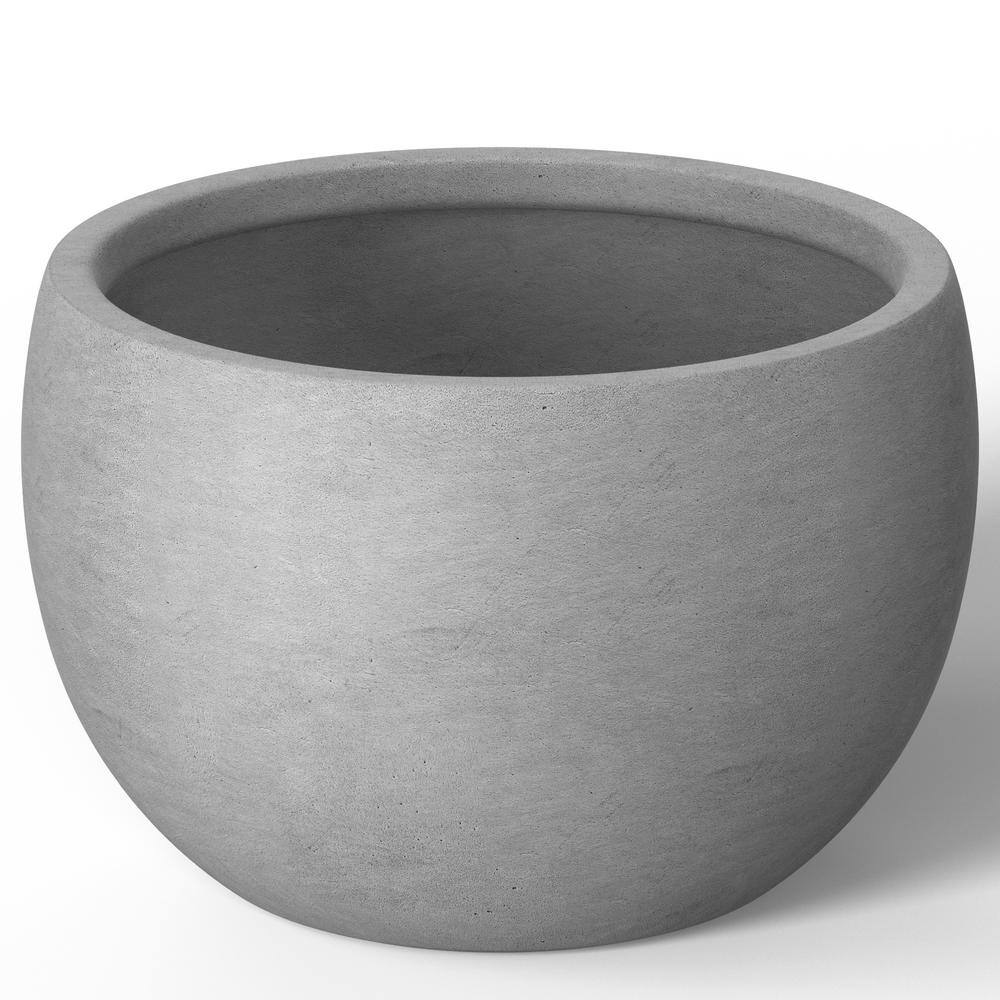Sapcrete Lightweight 11.5 in. W. x 8 in. Stone Finish Extra Large Tall Round Concrete Plant Pot