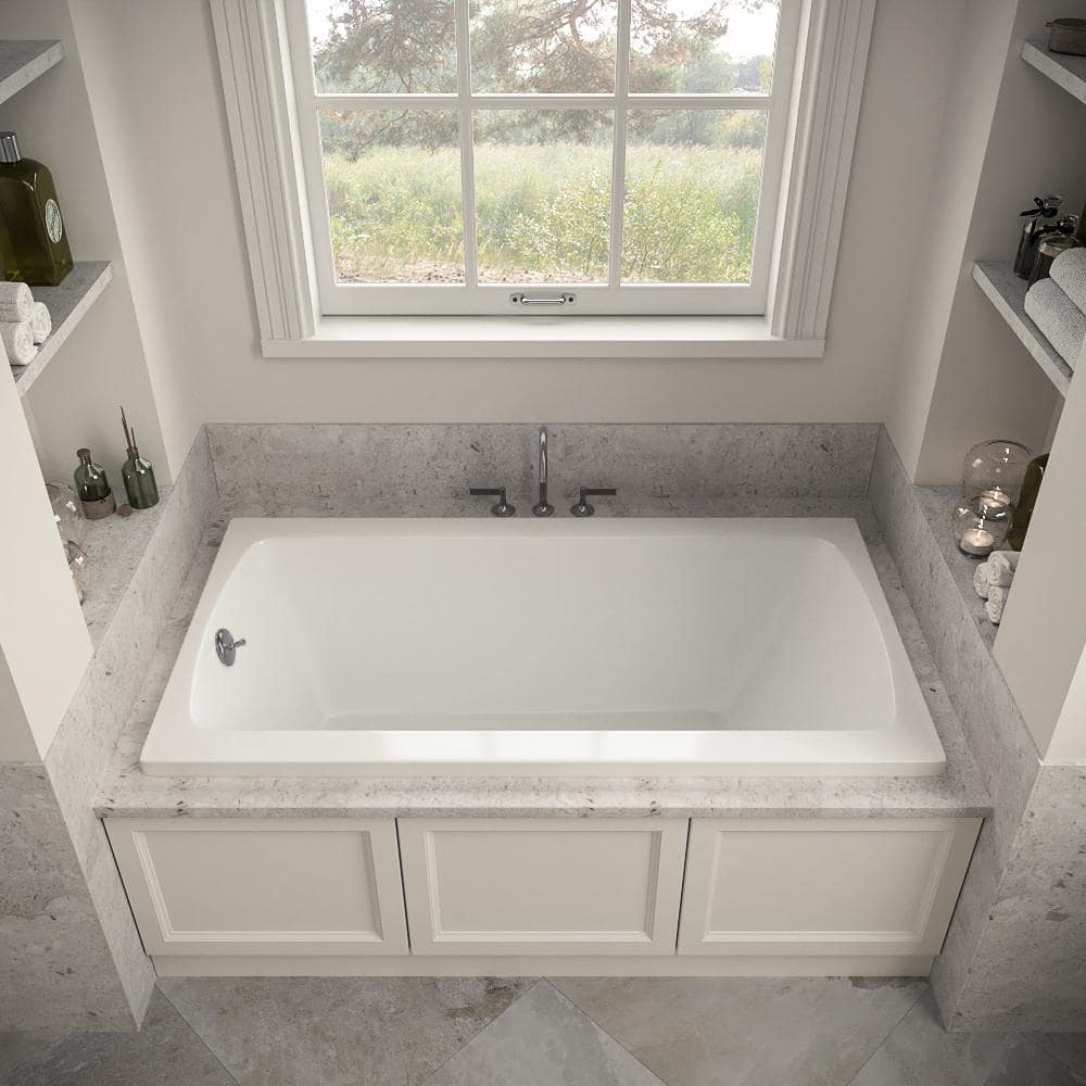 60'' x 32'' Glossy White Acrylic Soaking Drop-In Bathtub
