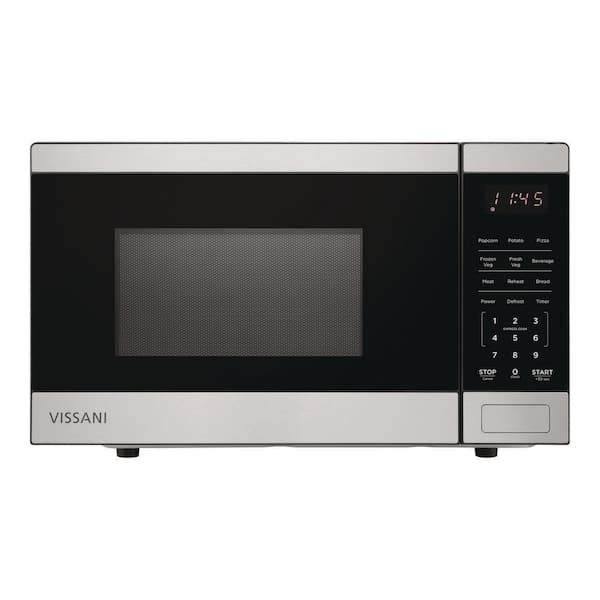 0.9 cu. ft. Electric 900-W Countertop Microwave in Stainless Steel with Turntable and 2-Step Lock System