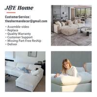 J&E Home 120.45 in. W Square Arm Linen Modular 5-Pieces Free Combination Sofa in White JE-SF121WE-Z-SA