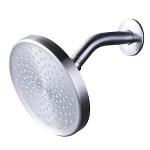 1-Spray Patterns with 1.75 GPM 6 in. Single Wall Mount Waterfall Fixed Shower Head in Brushed Nickel