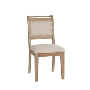 Kendra Natural Polyester Fabric Seat Wood Dining Side Chair