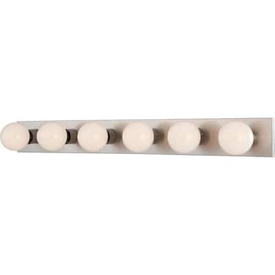 6-Light Indoor Brushed Nickel Movie Beauty Makeup Hollywood Bath or Vanity Light Bar Wall Mount or Wall Sconce