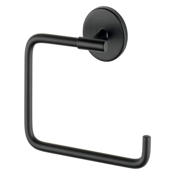 ATKING Bath Wall Mounted Towel Ring SUS304 Hand Towel Bar Stainless Steel Towel Holder in Black