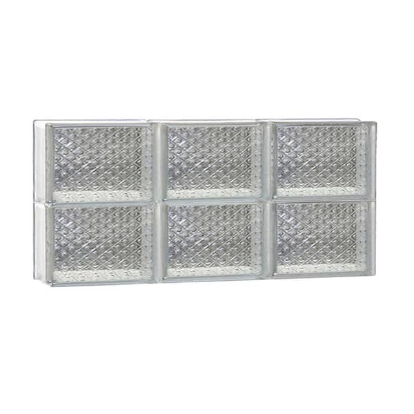 Clearly Secure 23.25 in. x 11.5 in. x 3.125 in. Frameless Diamond Pattern Non-Vented Glass Block Window
