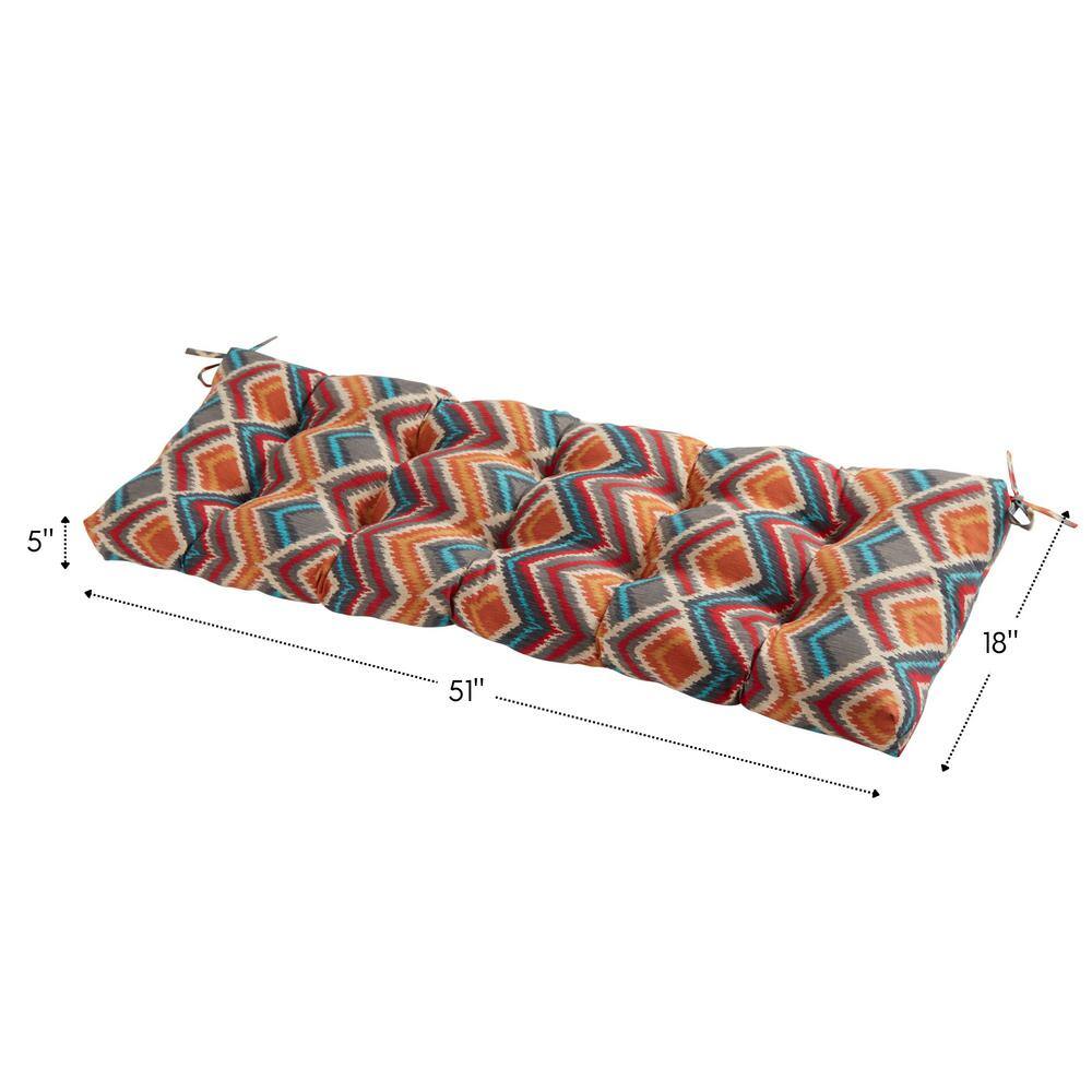 Surreal Chevron 51'' UV-Resistant Outdoor Tufted Bench Cushion