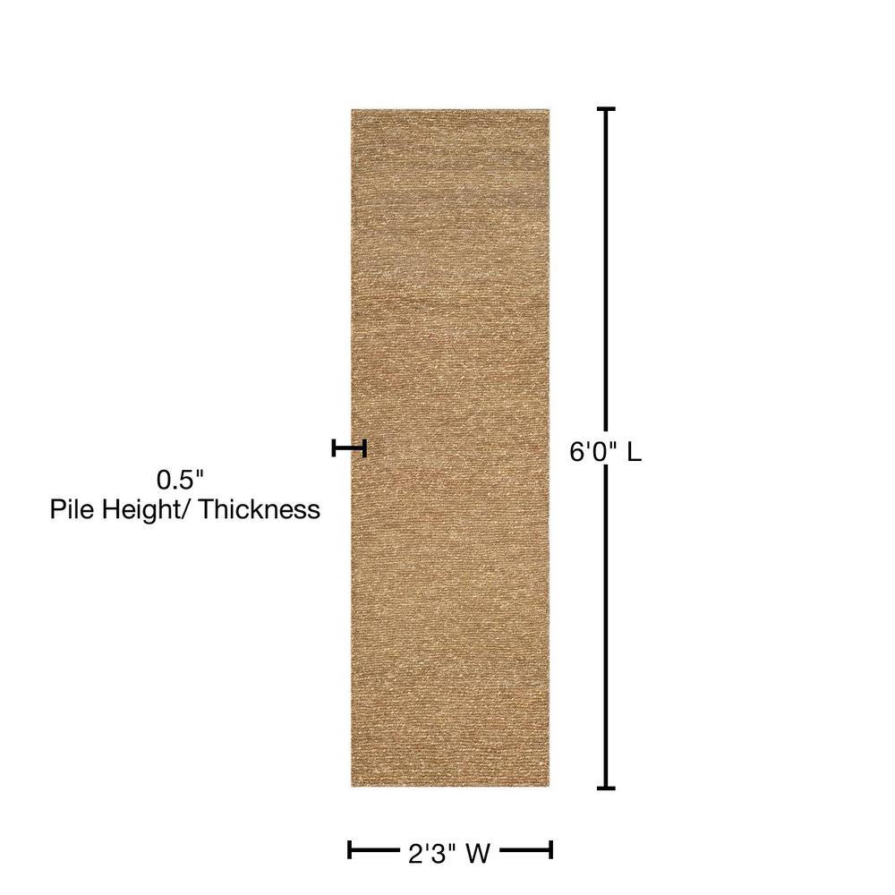 Hand-Knotted Natural Cotton Runner Rug, 27" x 5'