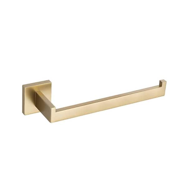 BWE Wall Mounted Toilet Paper Holder Extended Towel Bar Tissue Holder Kitchen Paper Towel Holder in Brushed Gold