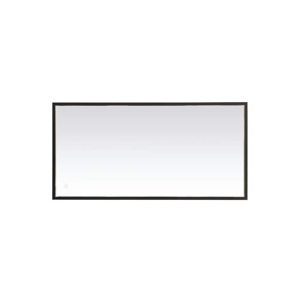 Timeless Home 20 in. W x 40 in. H Aluminum Black LED Mirror