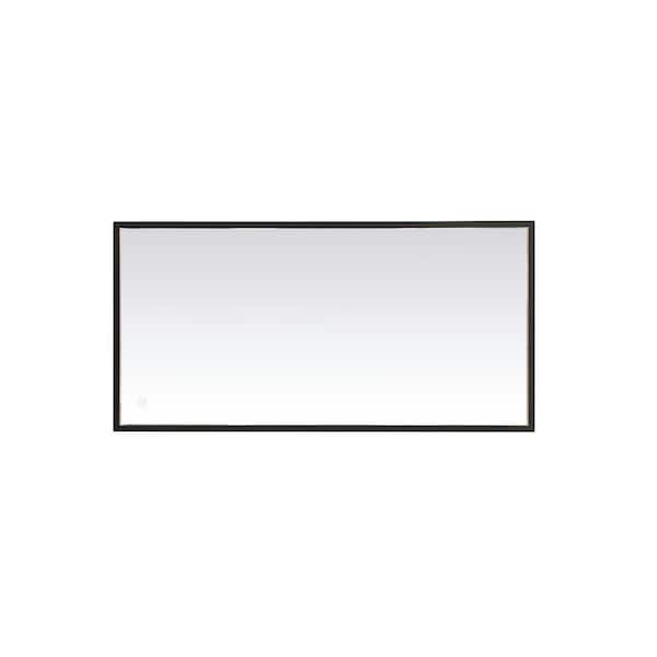 Unbranded Timeless Home 20 in. W x 40 in. H Aluminum Black LED Mirror
