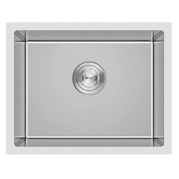 20 in. Undermount Single Bowl Handmade 304 Stainless Steel Kitchen Sink, Brushed Nickel Finish, 20x16x9 in.