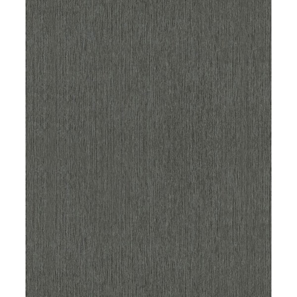Textures Collection Black Vertical Texture Matte Finish Vinyl on Non-woven Non-pasted Wallpaper Roll
