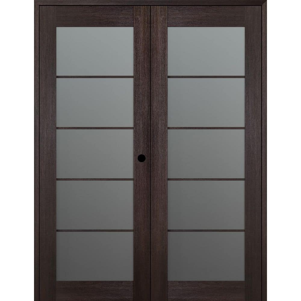 Avon 5 Lite N 64 in. x 96 in. Left Active 5-Lite Frosted Glass Veralinga Oak Wood Composite Double Prehung French Door price history on PriceWatchPro