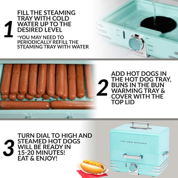 Nostalgia Hot Dog Roller and Bun Warmer, 8-Hot Dog and 6-Bun