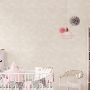 Tiny Tots 2-Collection Beige/White Baby Texture Smooth Paper Non-Woven Wallpaper Roll