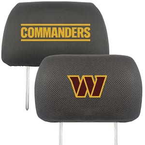 NFL Washington Commanders Black Embroidered Head Rest Cover Set (2-Piece)