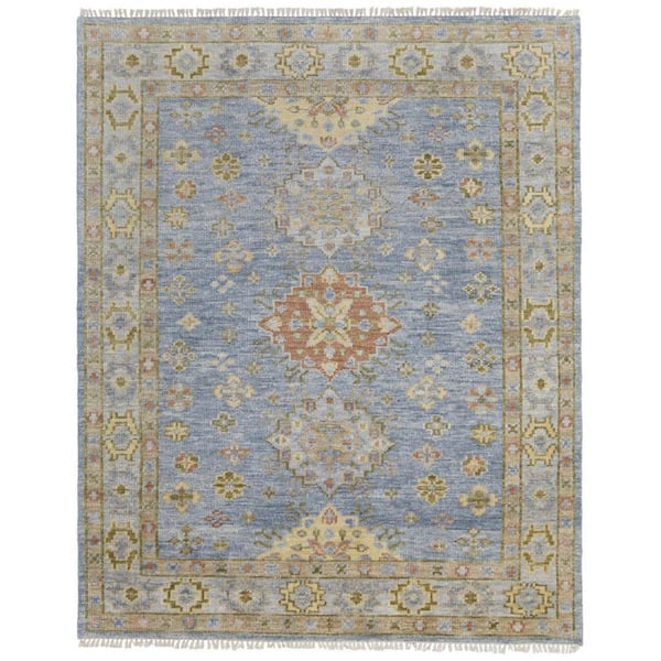 HomeRoots 2 ft. x 3 ft. Green, Blue, Yellow Geometric Area Rug
