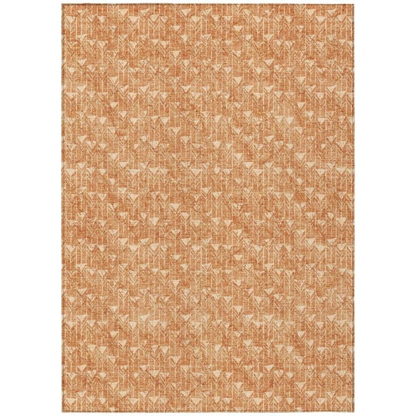 HomeRoots Bronze 10 ft. x 14 ft. Geometric Indoor / Outdoor Area Rug ...